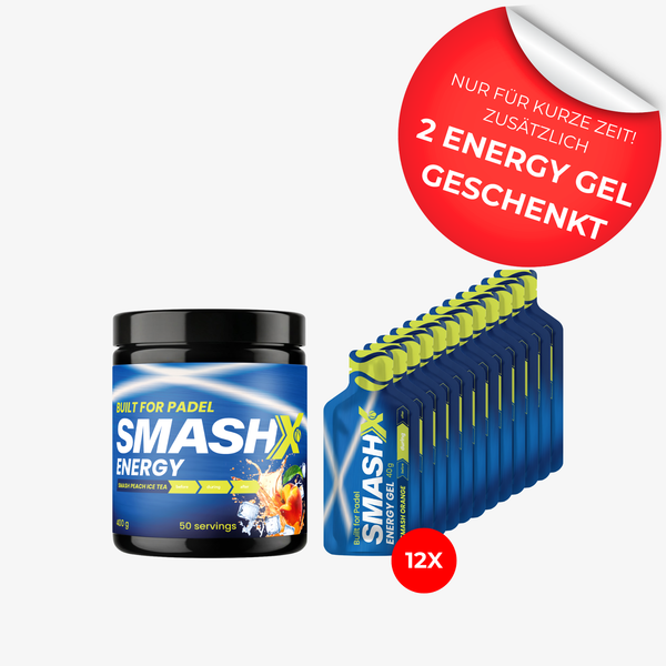 Eine Dose Energy Hydration Drink mit 12 Gels und 2 zusätzlichen Gratis-Gels